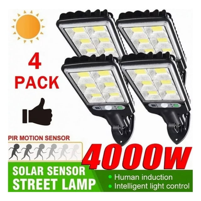 Lámpara solar para exteriores Pozzorca Sun Light 72COB 1200 mAh, paquete de 4