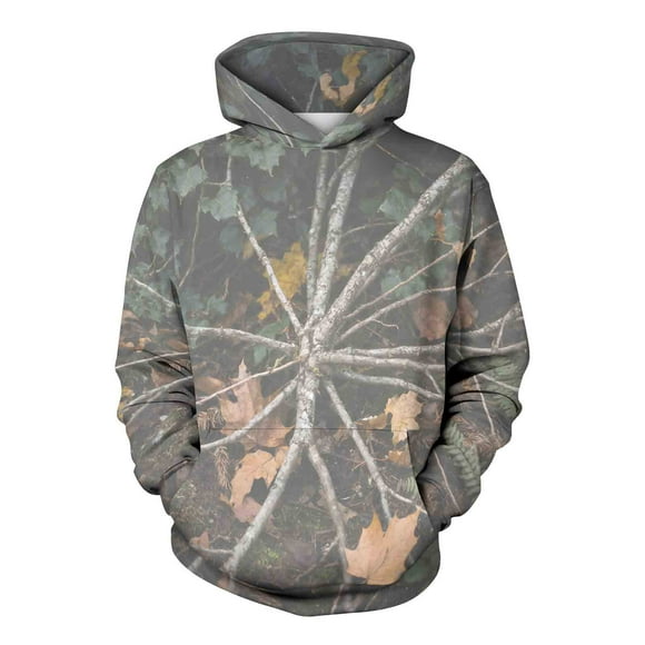 Winter Saving! HVOBTTY Women's Hoodie Sweatshir, Womens Men Hoodies Maple Leaf Print Oversized Hooded Sweatshirt Fleece Pullover Sweatshirts Long Sleeve with Pocket Camouflage, L