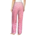 thumbnail image 3 of Haiem Sparkly Pink Glitter Women's Pajama Pants Ultra Lightweight Pjs Bottoms Sleepwear Bottom Pants With Pocket Drawstring-Large, 3 of 9