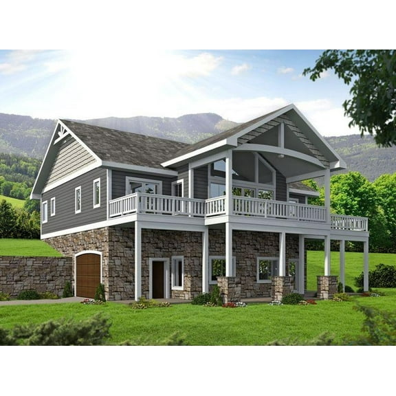 001-3470: Northwest Mountain 4 Bed, 4 Bath Luxury Home Plan, 2404 Sq Ft: Full Blueprints with License to Build by Home Plan Marketplace - Lesuto