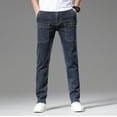 thumbnail image 2 of Jeans Men Mens Fashion Casual Pocket Waist Solid Color Slim Toe Jeans Pants Skinny Jeans Men Dark Blue 32, 2 of 4