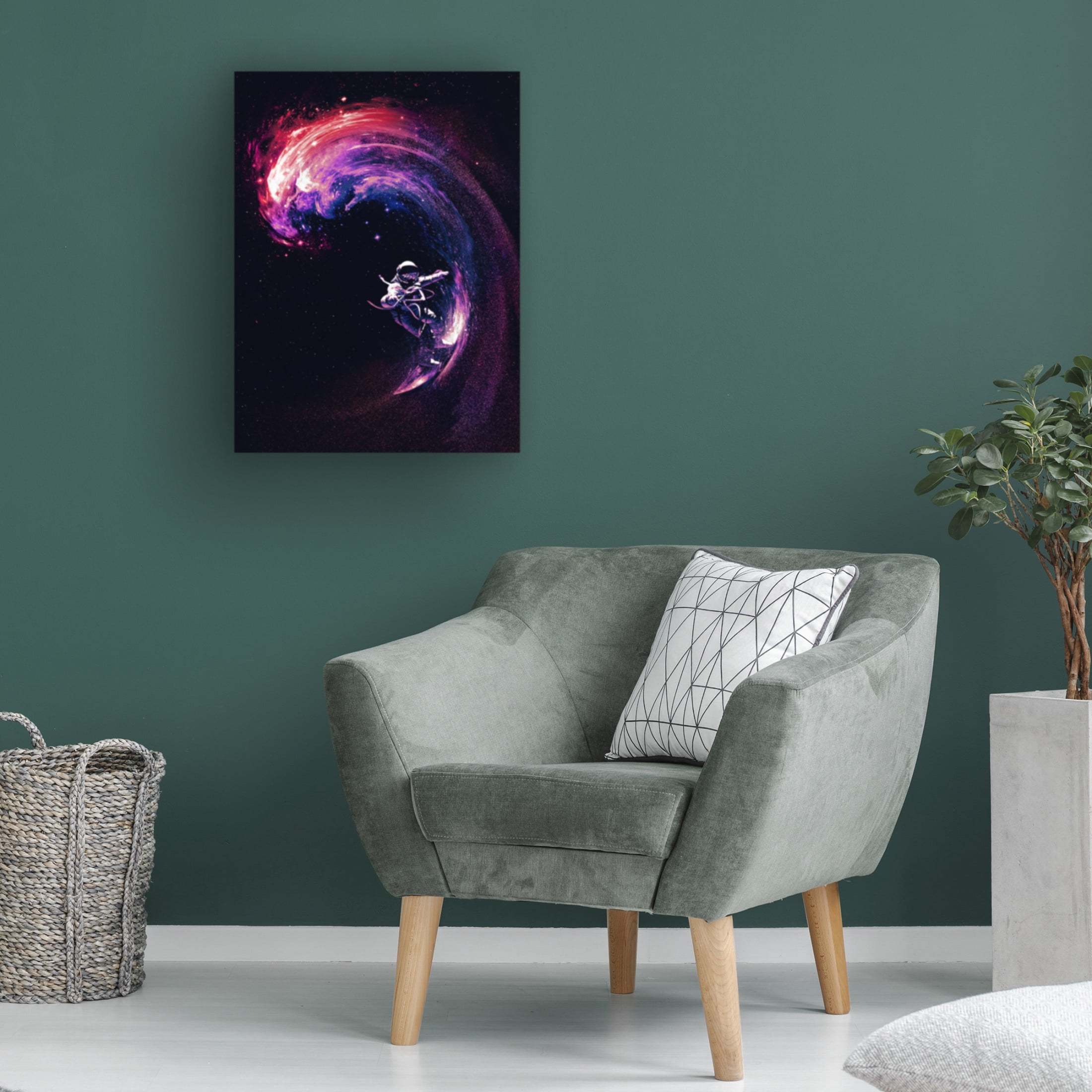 Canvas Wall Art - Francis Minoza 'Space Surfing Ii' Wall Art for Living Room, Bedroom, or Office Décor by Trademark Fine Art - 18 x 24 Inches