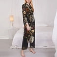 thumbnail image 3 of Honeii Vintage Floral Vase A Print Women's Pajama Sets Long Sleeve Button Down Sleepwear Nightwear Soft Pjs Lounge Sets 2PCS-Large, 3 of 7