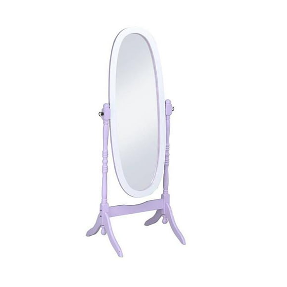 Ore Furniture N4001-PURP-WH 59.25 in. Purple & White Oval Cheval Standing Mirror