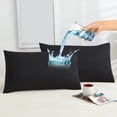 thumbnail image 1 of Amorosa 2 Piezas Fundas de Almohadas Impermeable Protectores de Almohada Suaves y Acogedoras para el Hogar Dormitorio Hotel Negro Estándar-50*80cm, 1 of 7