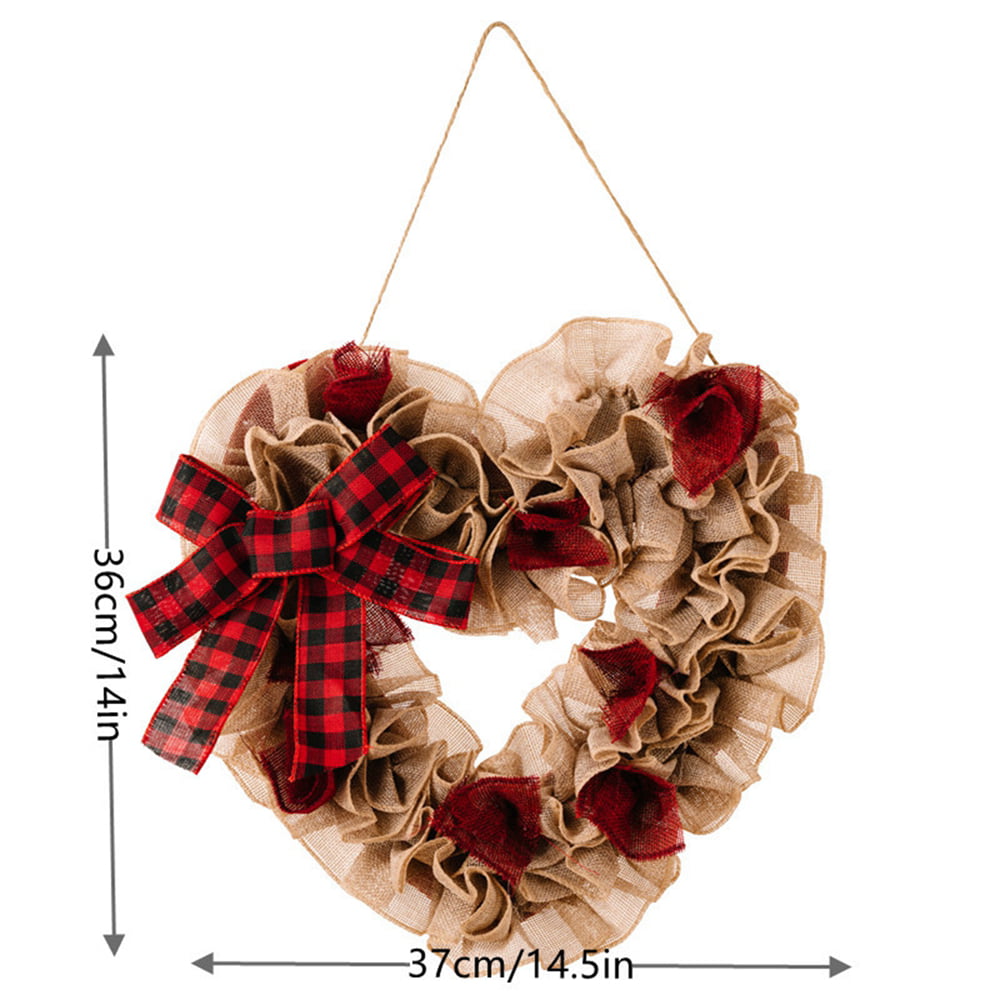 3 Pack Wicker Heart Shaped Wreath for Front Door, Farmhouse Home Decor,  Valentines (3 Sizes, Brown)