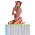 thumbnail image 4 of Minnieouse Ropa de dormir con capucha de lana para mujer Pijamas Mono de oso de peluche Pantalones cortos Mamelucos Prendas para la parte inferior del cuerpo Melocotón rojo 4XL Minnieouse FS10114-63, 4 of 6