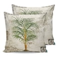 thumbnail image 7 of Outdoor Throw Pillow Cover Palm Tree Tropical Plant Stone Flower Waterproof Cushion Covers 2 Pack Vintage Burlap Cotton Pillow Cases Home Decoration for Patio Garden Couch Sofa, 7 of 7