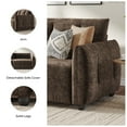 thumbnail image 5 of COPIAE 84.5 Inch Loveseat Sofa, Modern Couch and Sofa, Feather-tip armrest design, Sturdy and Easy Installation, Small Sofa for Living Room Bedroom Office and Apartment, Chenille Fabric,Dark Brown, 5 of 13