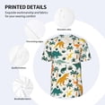thumbnail image 5 of Fotbe Dinosaurs and Tropical Leaves Baseball Jersey Shirt for Men and Women, Casual Short Sleeves Button Down T-Shirt-XX-Large, 5 of 9