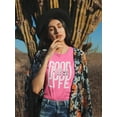 thumbnail image 2 of Good Life Quote Shaped T-Shirt Women -Image by Shutterstock, Female Medium, 2 of 4
