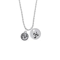 thumbnail image 2 of Delight Jewelry Silvertone Love in Circle Silvertone Script Initial Disc - H - Charm Necklace, 20"+3", 2 of 4