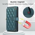 thumbnail image 3 of Allytechgroup for iPhone XS/X Wallet Case, Premium PU Leather Magnetic Buckle Zipper Pocket Card Slots Flip Stand Protective Cover with Hand Strap & Shoulder Strap - Darkgreen, 3 of 12