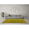 thumbnail image 3 of Ahgly Company Machine Washable Indoor Square Abstract Yellow Modern Area Rugs, 5' Square, 3 of 4