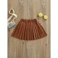 thumbnail image 4 of Kmbangi Kid Girl Leather Pleated Skirts Solid Color Knee Length Skirt, 4 of 8
