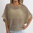 thumbnail image 5 of Riecok Womens Cover Up Plus Size Crewneck Hollow out Crochet Lightweight Cover Ups Summer Vacation Tops, 5 of 5