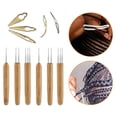 thumbnail image 4 of Ganchillo Dreadlock,Juego de ganchos de ganchillo Dreadlock con mango de bambú,Agujas de tejer con ganchos individuales,dobles y triples,Extensiones de cabello de 0,5 mm 0,75 mm para trenzas, 4 of 9