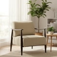 thumbnail image 1 of Sillón Individual Moderno, Color Beige + Madera Oscura, Resortes de Nueva Tecnología, Homemake Furniture, 1 of 6