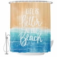 thumbnail image 2 of Blue Coastal Waterproof Fabric Shower Curtain,Life Is Better At The Beach Beach Waterproof Fabric Shower Curtain for Bathroom Curtains Bathtubs Hotel Shower Curtains with 12 Hooks Standard 66x72, 2 of 8