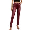 thumbnail image 5 of Musuos PU leather Faux Leather Leggings for Women High Waisted Pleather Pants, 5 of 10