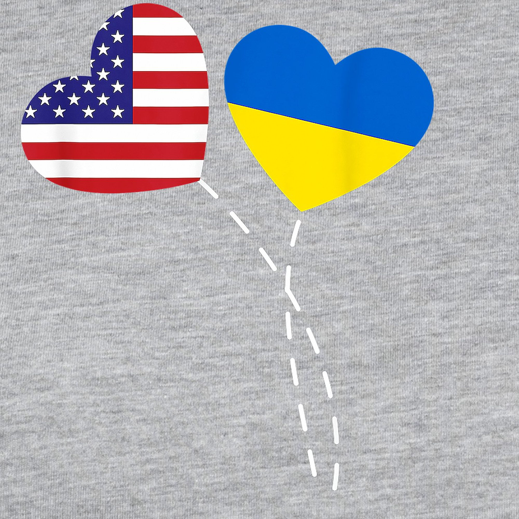 CafePress - Loving USA Ukraine Flag Heart Long Sleeve T Shirt - Womens Baseball Tee