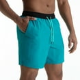 thumbnail image 2 of Kvture Men's Athletic Running Shorts Quick Dry Lightweight Shorts Color Block Drawstring Short for Sports Gym Basketball Hiking Mint Green XXL, 2 of 5