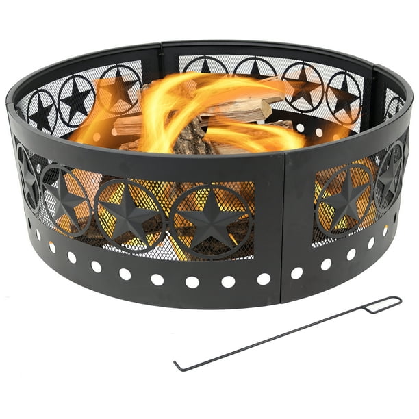 Sunnydaze Four Star Fire Pit Large, 36 Inch Outdoor Wood Burning Fire Pit