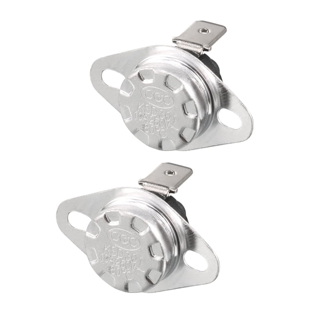 2Pcs 80 Celsius 250V AC 10A Interruptor Termostático Normalmente Cerrado KSD301