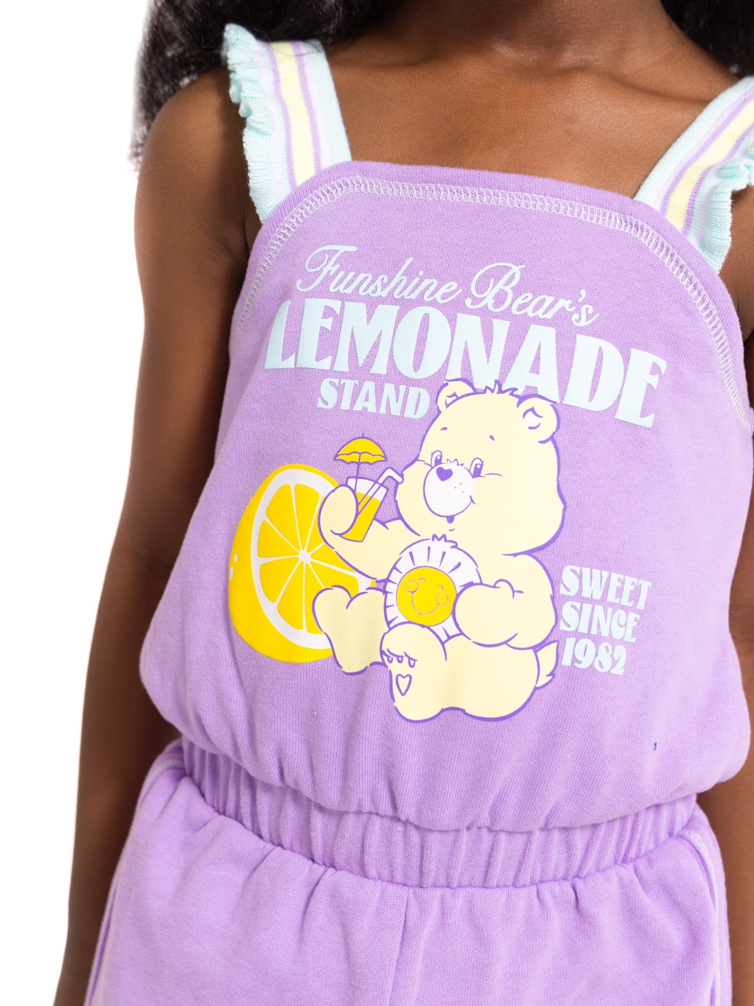 Care Bears Toddler Girls Sleeveless Romper, Sizes 12M-5T