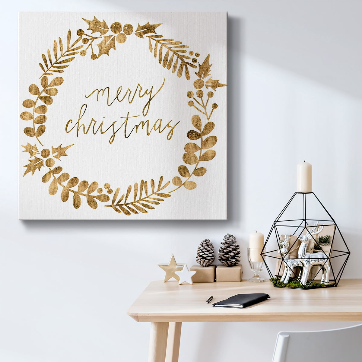Golden Christmas III- Gallery Wrapped Canvas