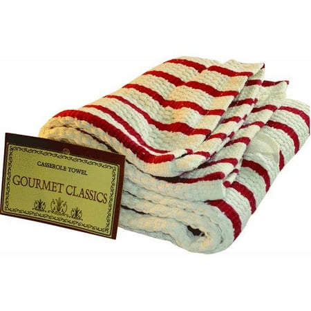 Green Bean Casserole Dish - Harold Import Company Oversized Striped Kitchen Towel, Red and White