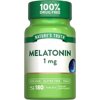 Nature's Truth Melatonin 1 mg | 180 Tablets | Nighttime Sleep Aid | Vegan, Non-GMO, Gluten Free