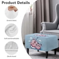 thumbnail image 6 of Xixirimido Cute Pig Blue Pattern Ottoman Cover Rectangle Stretch Footrest Stool Cover for Storage Ottoman, Foot Stool Slipcover Protector with Nonslip Elastic Bottom, Large, 6 of 7