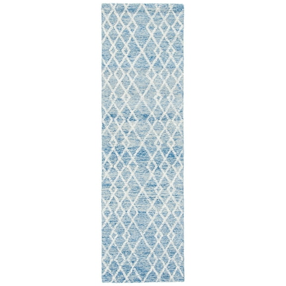 SAFAVIEH Metro Jenny Diamond Runner Rug, Blue/Ivory, 2'3" x 8'