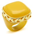 thumbnail image 1 of Bague en Laiton IP Gold avec Synthétique en Topaze - Taille 8, 1 of 1