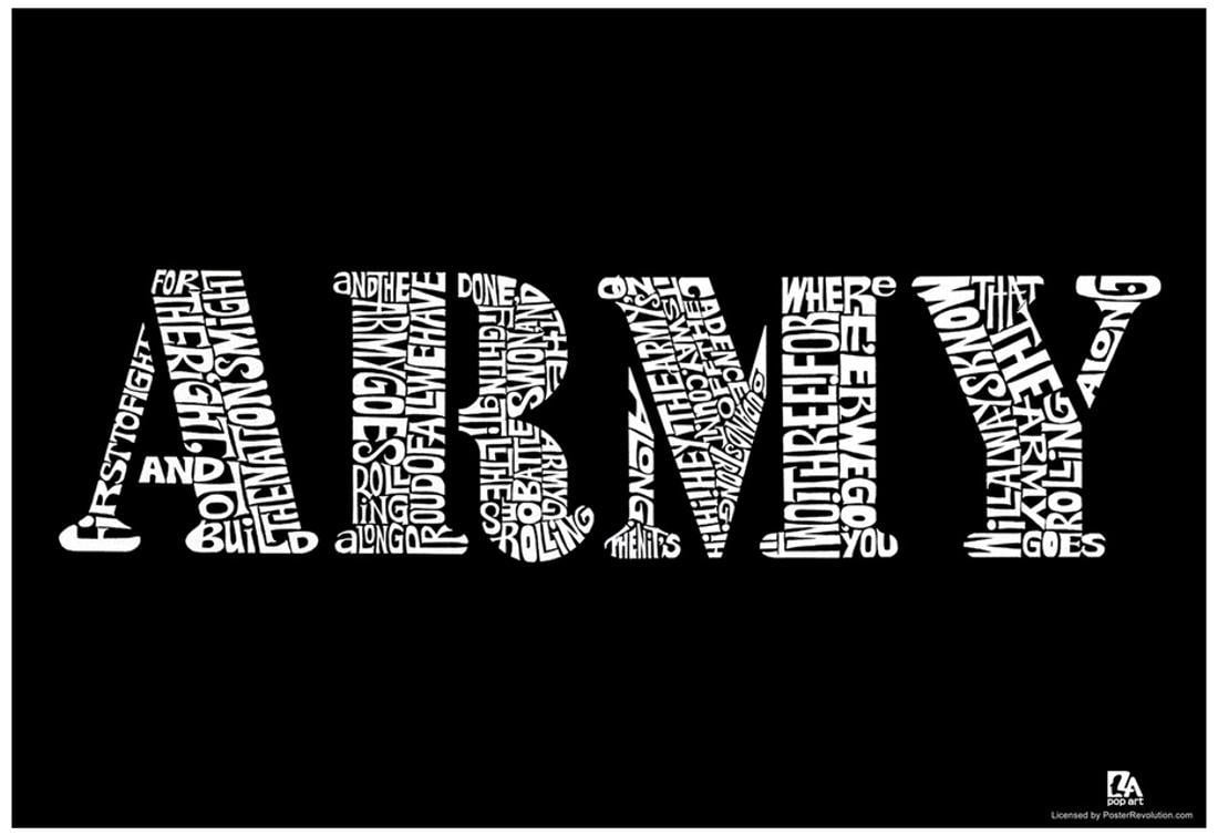 Army Song Lyrics Poster - 19x13 - Walmart.com - Walmart.com