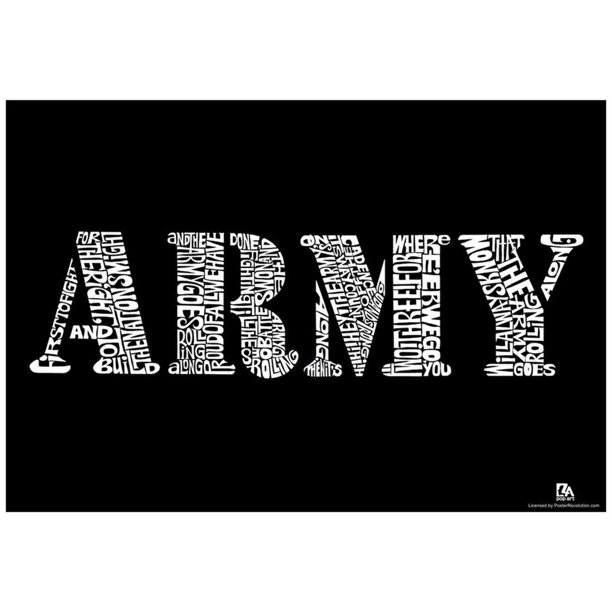 Army Song Lyrics Poster 19x13 Walmart Com Walmart Com
