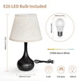 thumbnail image 3 of ONEWISH 17.32" Bedside Lamp Set of 2 for Bedroom 3-Way Dimmable Table Lamps for Living Room Touch Control Small Nightstand Lamps with Free 2700K LED Bulbs, 3 of 7