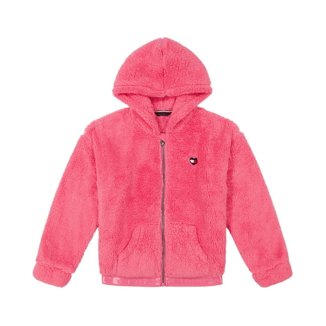 Sudadera con capucha Tommy Hilfiger para niñas, rosa, minky, talla 16