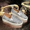 thumbnail image 4 of Aueoeo Glitter Sparkly Flat Shoes Shiny Casual Shoes Bling Sequin Shoes Slip On Loafers Comfoy Walking Flat Casual Driving Shoes, 4 of 9