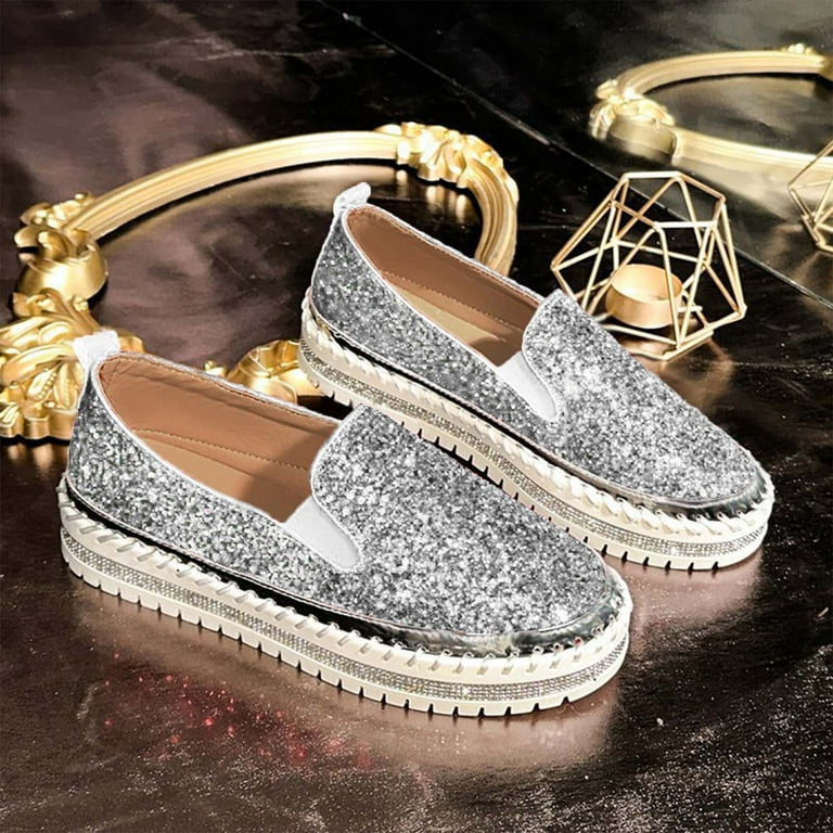 chinese dress ladies Amazon.com | POTTON Silver Solid Pumps Shoes Women Casual Womens Work Shoes  Falt Bow Tie Womens Dress Shoes Silver Pumps Shoe 2022 Comfort main image 0