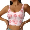 thumbnail image 1 of Balery Pigs Head And Donuts Sujetadores deportivos con espalda cruzada para mujer, acolchados, sin costuras, de alto impacto, ideales para yoga, gimnasio, entrenamiento y fitness.-Medium, 1 of 8