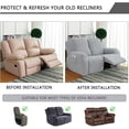 thumbnail image 4 of 6 Piece Stretch Recliner Slipcover Jacquard Recliner Loveseat Covers with Side Pocket Anti-Slip Fitted Couch Furniture Protectors with Elastic Bottom, For 2 Seater, 4 of 8