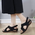 thumbnail image 3 of Quealent Adult Women Sandal Mystique Sandals for Women Summer Fashion Women Flowers Casual Open Toe Wedges Massage Nine Sandals for Women 7 Black 8, 3 of 4