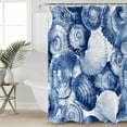 thumbnail image 2 of 54x78 Inch Shower Curtain Decorative White Ocean Conch Bathtub Bath Curtains Fabric Waterproof Bathroom Decor Summer Coastal Nautilus Retro Small Stall Shower Curtain Set with 12 Hooks, 2 of 6