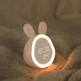 thumbnail image 2 of Despertadores para Dormitorios con Snooze y Luces Nocturnas, Despertador Digital con Termómetro, Volumen y Brillo Ajustables, Recargable, Rosa, Forma de Conejito, 2 of 5