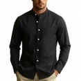 thumbnail image 3 of Admvng Men's Dress Shirt Long Sleeve Collar Stretch Slim Fit Solid Business Button Down Daily Shirts, 3 of 5