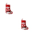 thumbnail image 1 of Cateissary Calcetín de Navidad Atmósferas Vacaciones Navidad Chimenea Regalo Bolsa de dulces Tela no tejida Adorno al aire libre Decoración de Muñeco de nieve 2piezas, 1 of 6