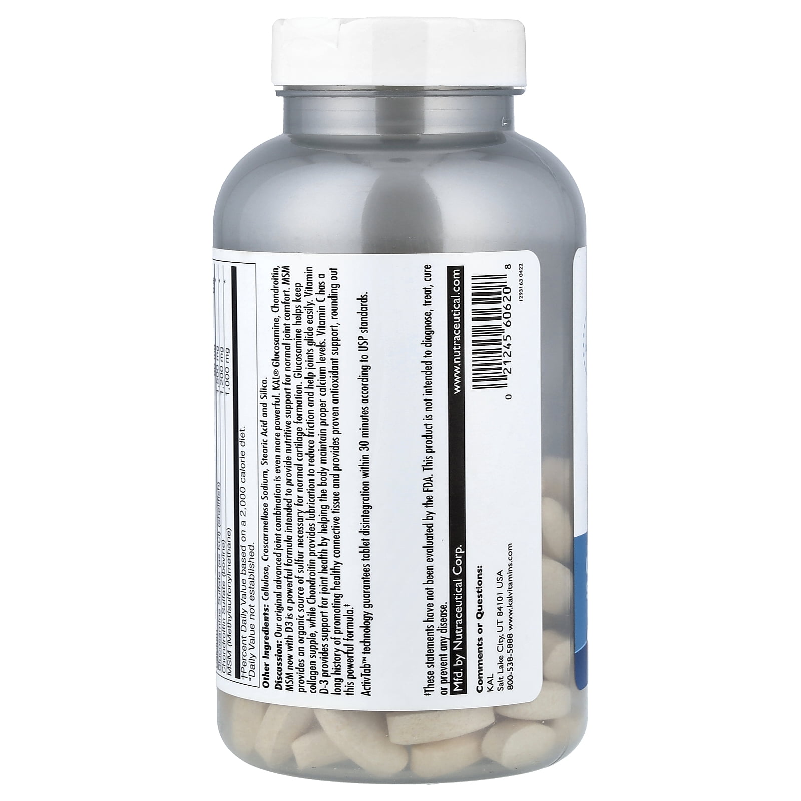 KAL Glocosamine Chondroitin MSM D-3, 120 Tablets