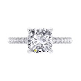 thumbnail image 2 of Tampa - Moissanite Cushion Cut Lab Diamond Engagement Ring With Sidestones, 2 of 4